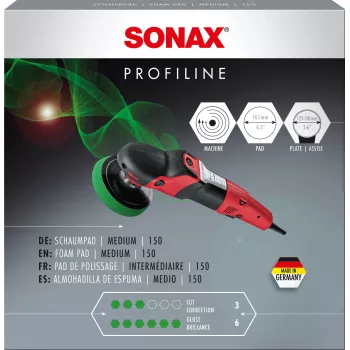 SONAX PROFILINE 150 skum-polishpad, medium, grøn
