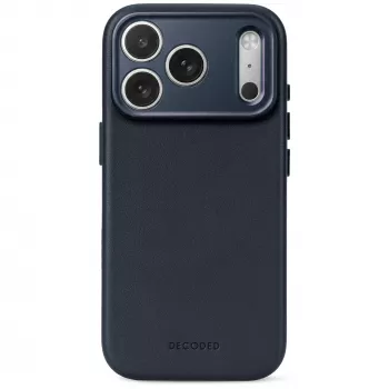 Decoded Leather Backcover – lædercover til iPhone 18 Pro / 17 Pro, kompatibel med MagSafe (midnight)