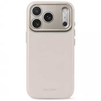 Decoded Leather Backcover – lædercover til iPhone 18 Pro Max / 17 Pro Max, kompatibel med MagSafe (taupe)