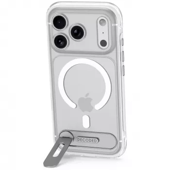 Decoded AntiMicrobial Hybrid Stand Backcover – cover med standerfod til iPhone 18 Pro Max / 17 Pro Max, kompatibel med MagSafe (frosted white)