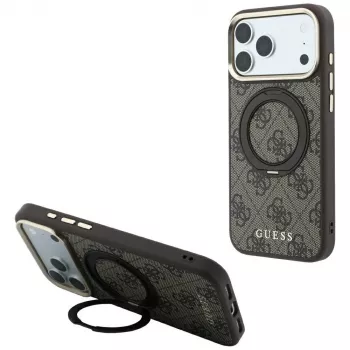 Guess Ring Stand 360 4G Classic Logo MagSafe cover til iPhone 18 Pro / 17 Pro brun