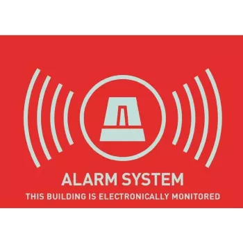 ABUS AU1315 alarm-advarselssticker (UK), 74 x 52,5 mm