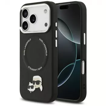 Cover Karl Lagerfeld Karl & Choupette Pins MagSafe til iPhone 17 Pro Max sort