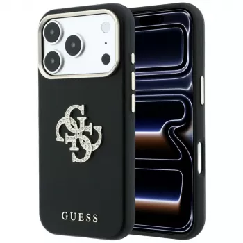 Guess Smooth & Big Strass Logo cover til iPhone 18 Pro / 17 Pro, sort