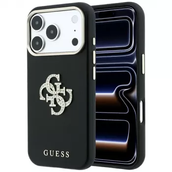 Guess Smooth & Big Strass Logo cover til iPhone 18 Pro Max / 17 Pro Max, sort