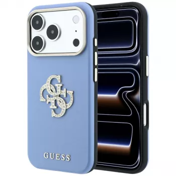 Guess Smooth & Big Strass Logo cover til iPhone 18 Pro Max / 17 Pro Max, blå