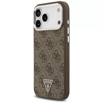 Guess 4G Triangle Logo MagSafe cover til iPhone 18 Pro Max / 17 Pro Max, brun/sølv