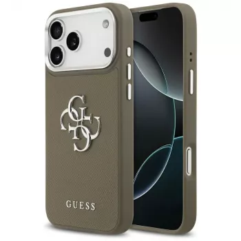 Guess Grained Big 4G Classic Logo - iPhone 17 Pro Max cover (brun)