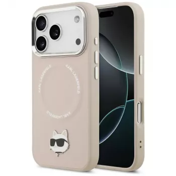 Karl Lagerfeld Choupette Pin MagSafe-cover til iPhone 17 Pro, pink