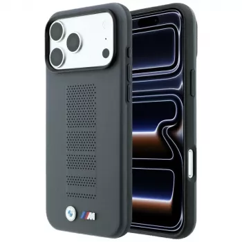 BMW M Blue Perfo Metal Logo MagSafe-cover til iPhone 18 Pro / 17 Pro, grå