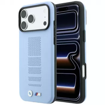 BMW M Blue Perfo Metal Logo MagSafe-cover til iPhone 18 Pro / 17 Pro, blå