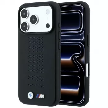 BMW M Blue Perfo Metal Logo MagSafe cover til iPhone 18 Pro Max / 17 Pro Max, sort