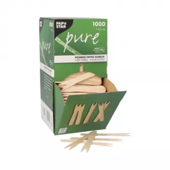 PAPSTAR pure træpommes frites-gafler, 1000 stk.