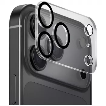 UNIQ Optix Clearshield Frameguard kameraobjektiv-beskyttelsesglas til iPhone 17 Pro Max, krystalklar, med applikator