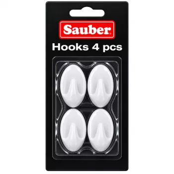 Sauber Oval krog, 4 stk., 2,3x4 cm, hvid
