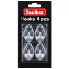 Sauber Oval krog, 4 stk., 2,3x4 cm, transparent