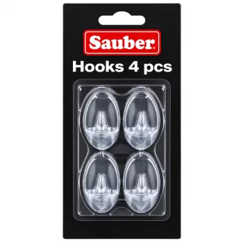 Sauber Oval krog, 4 stk., 2,3x4 cm, transparent