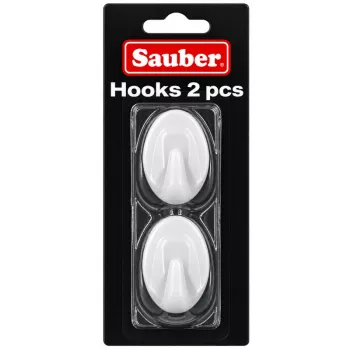 Sauber oval krog, 3 x 4,7 cm, hvid, 2 stk.