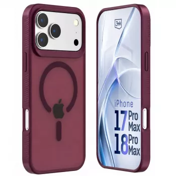 3mk Hardy Hazy MagCase til Apple iPhone 17 Pro Max / 18 Pro Max, bordeaux