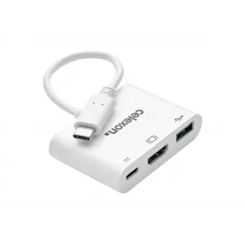 celexon USB-C multiport-adapter til HDMI og USB-A, M/F, hvid