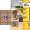 Avery Zweckform L7110-25 etiketter, permanent klæbende, naturbrun, 62 x 42 mm, 450 stk. (25 ark x 18)