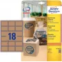 Avery Zweckform L7110-25 etiketter, permanent klæbende, naturbrun, 62 x 42 mm, 450 stk. (25 ark x 18)