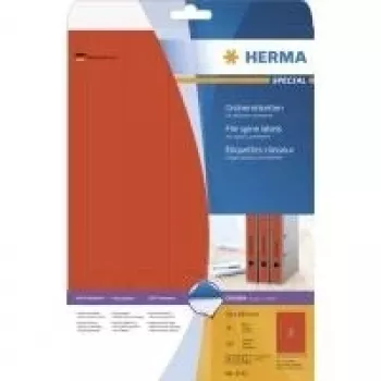 HERMA Special permanent klæbende arkivetiketter, mat uigennemsigtigt papir, rød, 38 x 297 mm, 100 stk. (20 ark x 5)