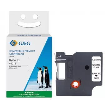 G&G Ninestar silke-skrivebånd kompatibel med Dymo D1 / 46012