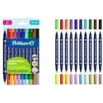 Pelikan Colorella Twin filtpenne farvesorteret, 10 stk.