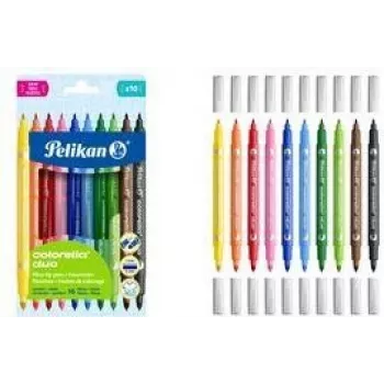 Pelikan Colorella Duo C407 filtpenne farvesorteret, 10 stk.