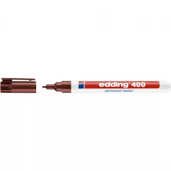 edding 400 permanentmarker, 1 mm rund spids, genopfyldelig, brun
