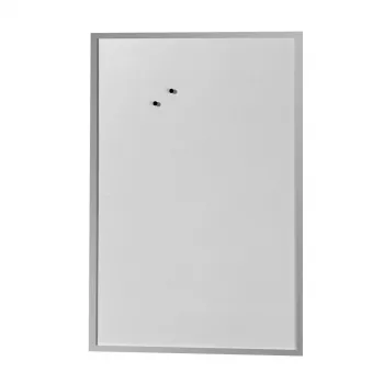 herlitz magnettavle 60 x 80 cm, hvidlakeret stål, ramme af sølvfarvet træ