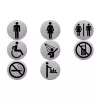 helit Pictogram Sign Baby Changing Room, Ø 115 mm, Stainless Steel, Silver, Self-Adhesive (H6271600)