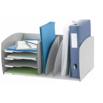 Paperflow arkiveringssystem S, 4 rum, grå, polystyren, 2 justerbare skilleelementer