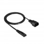 Akyga AK-PC-15A IEC C14 til IEC C7 strømkabel, 2x 0,5 mm², 1,5 m, sort