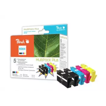 Peach PI300-685 blækpatroner til HP 364 (5 stk.), sort, gul, cyan, magenta, kompatibel