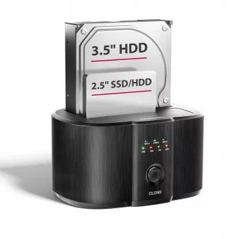 Axagon ADSA-SC dockingstation til 2,5/3,5 inch SATA-drev, USB-C 5 Gbit/s, med klonefunktion