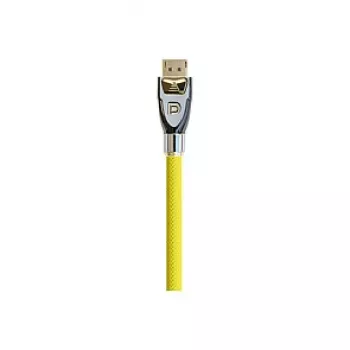 Good Connections PYTHON GC-M0075 DisplayPort 1.2-forbindelseskabel, 4K2K / UHD, forgyldt, OFC, nylonvævet, gul, 1 m