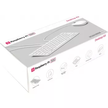 Raspberry Pi 500 DE desktop kit, German (DE) layout, white/pink, SC1286