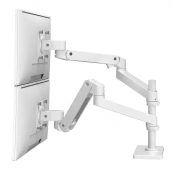 Ergotron LX Pro monteringssæt (dobbeltledsarm), modulært, til 2 LCD-skærme, flad C-klemme, hvid, op til 24