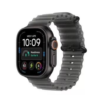Apple Watch Ultra 4 smartwatch, GPS + Cellular, 49 mm, sort, Ocean-armbånd gennemsigtigt sort