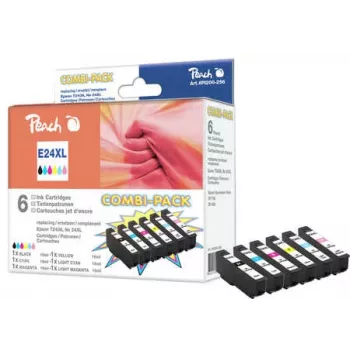 Peach PI200-256 blækbesparelsespak til Epson 24XL (T243) (6 stk.), XL-kapacitet
