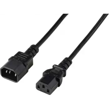 Renkforce Deluxe strømforlængerkabel, C13-apparatstik til C14-apparatstikdåse, 3 m, sort