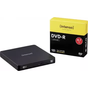 Intenso bundle ekstern DVD-brænder, Micro-USB B (USB 3.2 Gen 1), retail, sort