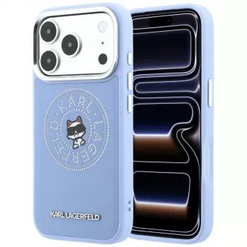 Karl Lagerfeld Point & Choupette Sketch MagSafe case for iPhone 18 Pro Max / 17 Pro Max, blue