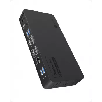 ICY BOX IB-DK2255AC 11-i-1 notebook-dockingstation, DL6950-chip, 2x video (2x DP/HDMI 4K@60 Hz), 96 W PD til host, Gigabit-LAN, host C+A 10 Gbit/s, sort