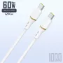 Dudao 1 m 60 W datakabel i flydende silikone USB-C til USB-C, hvid