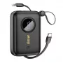 Dudao DDA344 powerbank 10 000 mAh, PD 22,5 W, med integreret kabel, sort