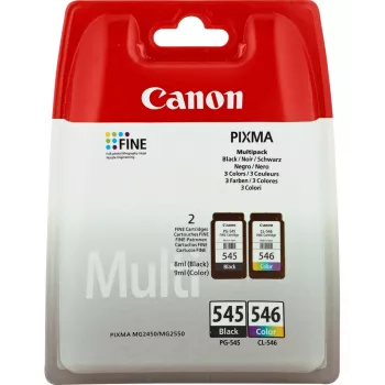 Canon PG-545 / CL-546 blækpatron-multipack 8287B006, sort + farve (cyan, magenta, gul) (2 stk.)