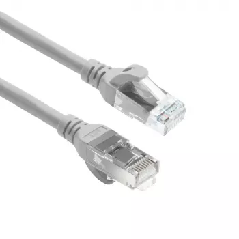 ACT FC1000 Ultra-Flex-patchkabel, U/UTP CAT6A, TPE, Snagless-RJ45, 0,5 m, grå